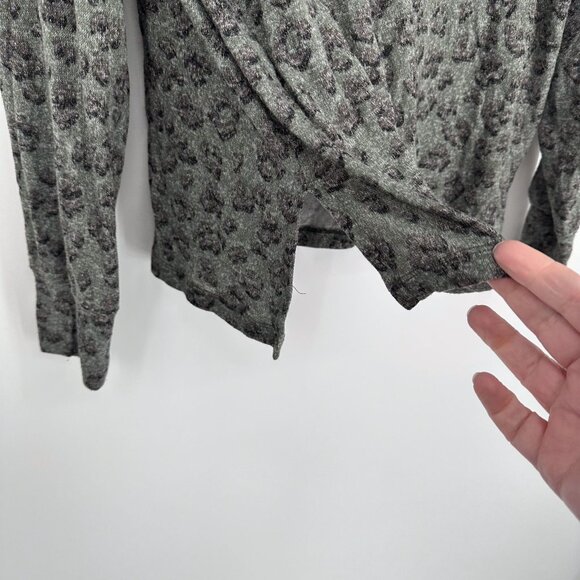 LUCKY BRAND Hacci Henley STRETCHY Knit Top‎ Blouse Green L OVERSIZE - Picture 6 of 6